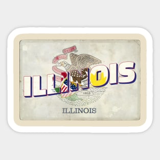 Illinois vintage style retro souvenir Sticker